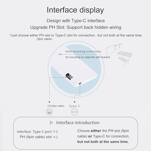 Image of WOWNOVA 9.2 inch LCD Screen Inside PC Case Computer Temp Monitor Screen, 1 Click 1 Cable to Get Started Quickly PC Temperature Display IPS Sensor Panel CPU RAM HDD Data FPS Mini Monitor (White)