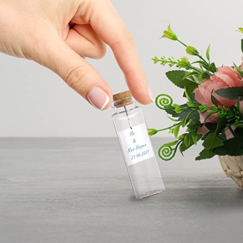 Kurtzy 50 Pack Mini Glass Bottles With Cork Stoppers, Eyelet Screws and Twine - 9ml & 18ml Jars - Small DIY Decorative Craft Vials for Wedding Favours/Decorations and Wishing/Message Bottles
