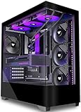 Case per PC ATX KEDIERS con 4 ventole preinstallate, case per computer mid-tower con...
