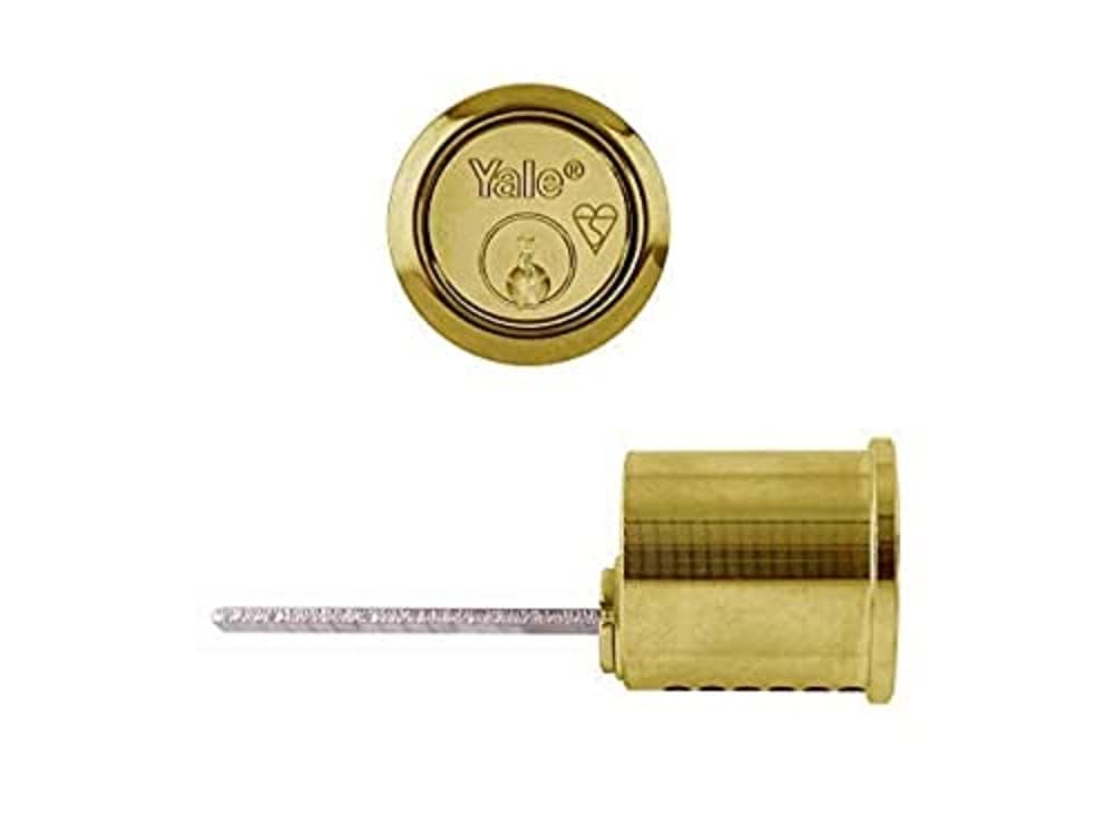Yale Security B-Polished Brass Yale B-X5-Pb Replacement Rim Cylinder, Suitable For 38-57 Mm Doors, High Security, Keys Provided, Polished Brass Finish, Boxed Size 2