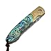 ALBATROSS Pocket Knife Abalone Seashells 7'' Modern Damascus Steel Knife Cupronickel Connector Liner Lock Folding Knife Gift Box - HGDK012B