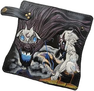 Kindred Long Wallet, Hand-tooled biker wallet, motorbike wallet, Bifold Long Wallet, Biker wallet, 3D Genuine Leather, Hand-Carved, Hand-Painted, Leather Carving Wallet