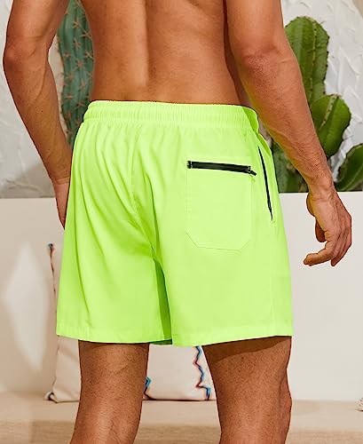 Mens Swim Trunks with Compression Liner Quick Dry Board Shorts 3.5'' Bathing Suits with Zipper Pockets4