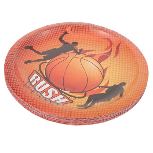 CONGARTENO 40個 バスケットボールテーマパーティー用使い捨て紙皿 厚手で丈夫 食事用デザートプレート 環境に優しいパーティー用品