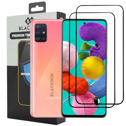 Image of Blackwik Tempered Glass for Samsung Galaxy M31S / Samsung Galaxy A51 / Samsung Galaxy A52S / Samsung Galaxy A52 with Edge-To-Edge Protector Coverage | Easy Installation Kit (Black) (Pack Of 2)