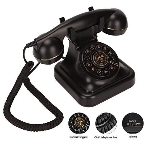 Téléphone fixe vintage filaire rétro pour déco de maison et bureau - 5