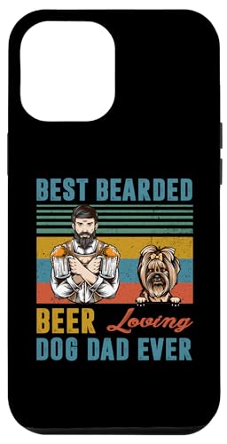 Carcasa para iPhone 15 Pro Max Best Bearded Beer Loving Dog Dad Ever Yorkshire Terrier