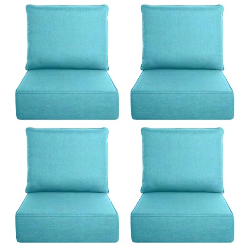 Image of Luxury Outdoor Seat Cushion Set-22 x 24 x 6 Inch Outdoor Chair Cushions with Water Resistant & Removable Cover Outdoor Cushions for Patio Furniture Chair Sofa Couch
