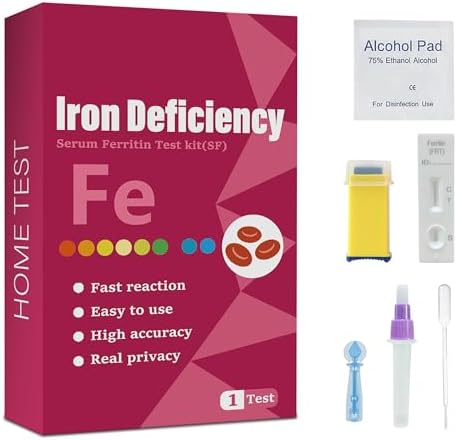 Iron Deficiency Test Kit, Suitable for Children and Adults, at-Ho...