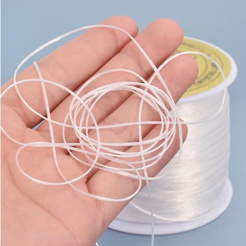 Cordón elástico de cuentas transparente e invisible para pulseras de 1 mm 3
