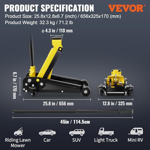 Vevor 3 TON STEEL FLOOR JACK 3 Ton Low Profile Floor Jack thumb #6