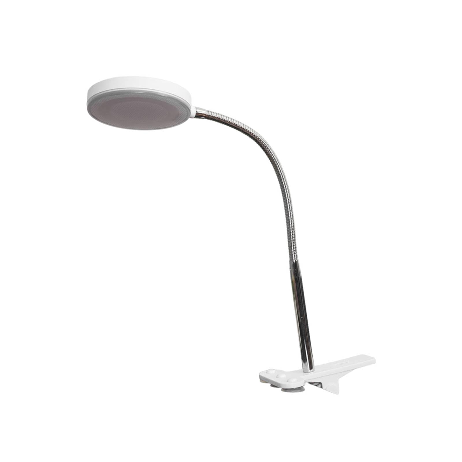 Lampada con morsetto 'Milow' (Moderno) colore Bianco, ad es. Soggiorno & Sala da pranzo (1 luce, lampadina inclusa) di Lindby | lampada da tavolo, lampada da scrivania, lampada da lettura