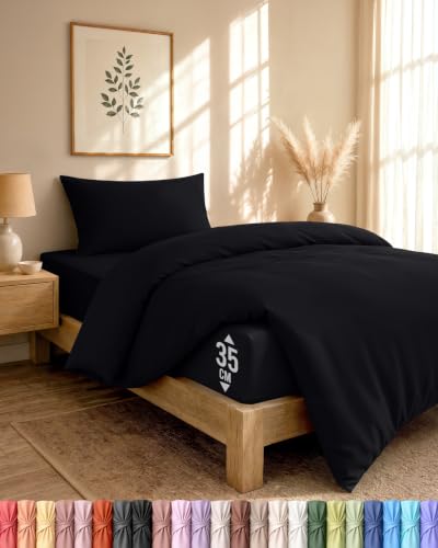 Utopia Bedding 3 Piezas Juego de Cama - Cama 90 (Negro)