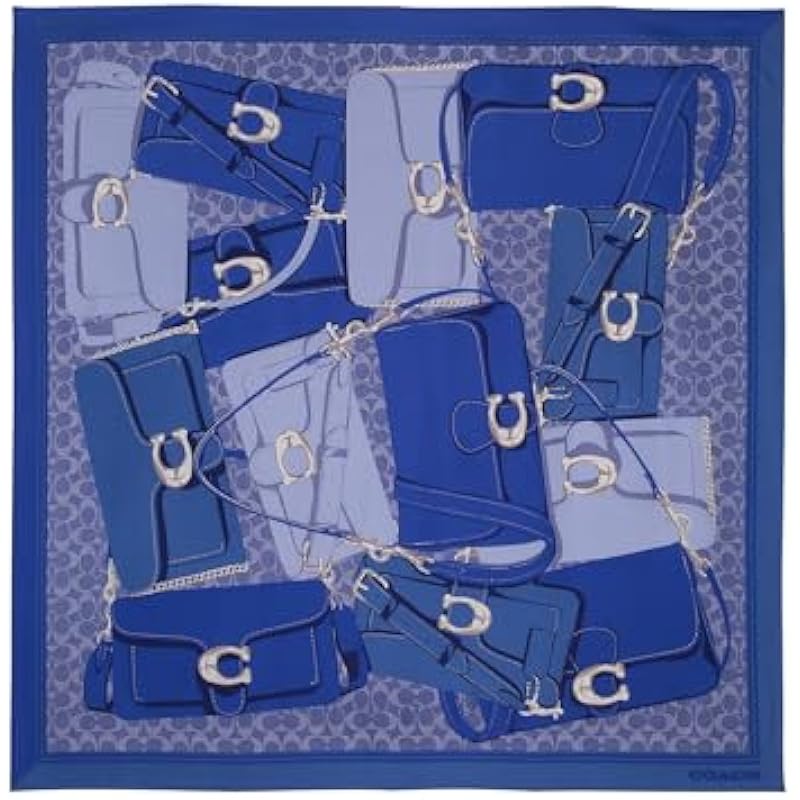 Coach womens Tabby Printed Silk Square Limited Editon - Sky Blue One Size 상세이미지 3