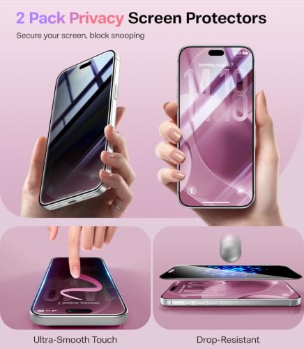 Meifigno for iPhone 18 Pro Max Case + Privacy Tempered Glass, Glacier Blue - image 8
