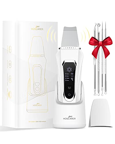 Skin Scrubber Skin Spatula Blackhead Remover Pore Cleaner with 4 Modes Plus 4 Gears Upgraded Face Scrubber Face Scraper Comedone Extractor for Deep Cleansing with Pimple Extractor Tools