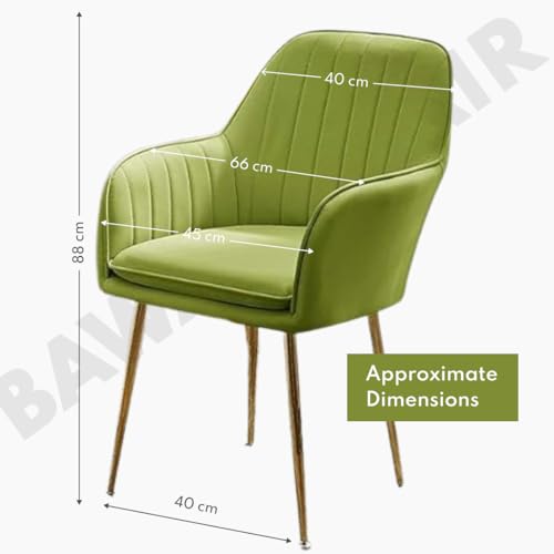 Image of Modern Velvet Armchair for Living Room Dining Room Accent Chair with Golden Lag for Bedroom Home Upholstered Seat Lounge Chair (Parrot Green)