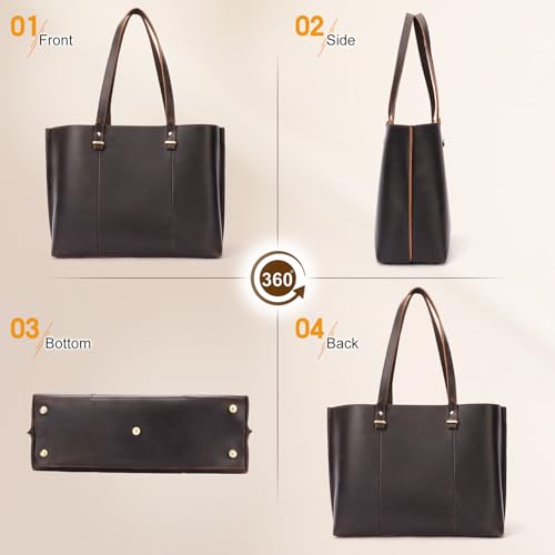Bolso tote de cuero para mujer vintage miniatura 3