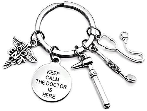 ENT Ear Nose Throat Doctor Keychain Otolaryngologist Gift Otolaryngology Gift ENT Surgeon ENT Specialist Physician Gift Otoscope Medical Mirror Stethoscope Charm Keychain