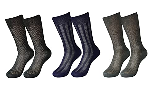 100% Mercerized Cotton Filo di Scozia Men's Dress & Trouser Socks 3-Pack. Made in Italy