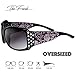The Fresh Trendy Classic Women Hot Fashion Rhinestones Sunglasses with Gift Box (L703-Crystal Black/Purple Floral, Grey Gradient)