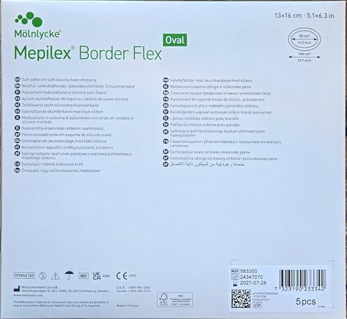 Medicazione Mepilex Border Flex Oval 13 X16 Cm 5 Pezzi - 3