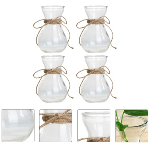 Vase en verre transparent lot de 4 décoration maison et centre de table mariage élégant - 8