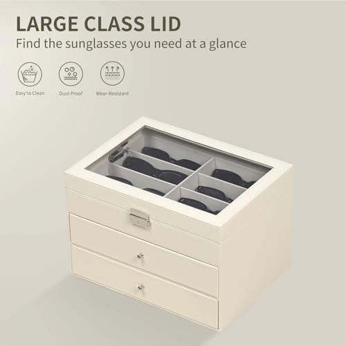 Rangement lunettes de soleil 24 slots verrouillable anti-rayures