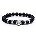 LIIYANN Perles en Pierre Naturelle Hommes Bracelets Chanceux Charme Noir Mat 8mm Perle Onyx Pierre Matt Tigre Léopard Bracelets pour Hommes Bijoux Cadeau (Couleur: