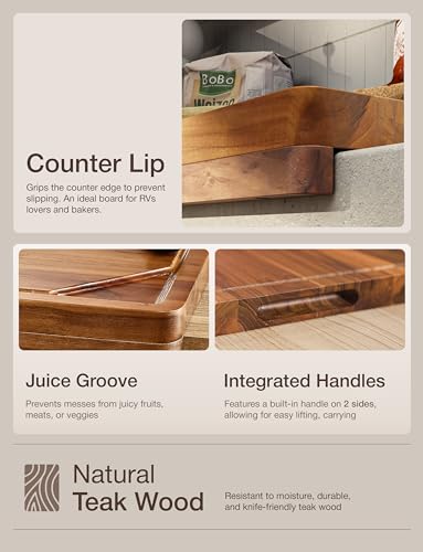 Tabla de cortar rectangular de madera de Teca 40.6x30.5 cm miniatura 4