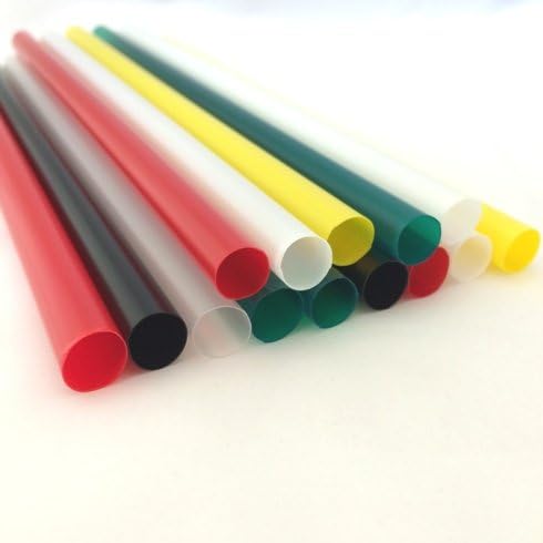 ストレートストロー 13mm x 210mm タピオカ用 裸 選べるカラー 110本x5小箱 黒色