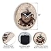 Keepcross Kitchen Wall Clock Coffee Cup Theme Rustic Modern Farmhouse Decor Glass Clock for Kitchen, Coffee Bar, Cafe - 8 Inch, Brown
