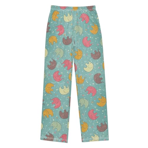 ZZXXB Retro Elephants Boys Long Pants Soft Trousers Elastic Waist Kids Lounge Bottoms with Pockets S-XL