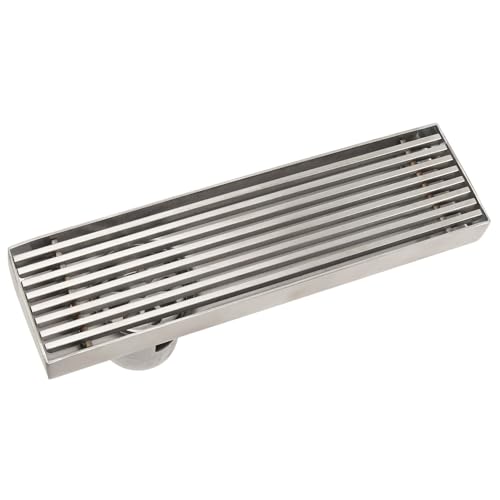 Drenaje de piso de ducha EMUKOEP en acero inoxidable con rejilla rectangular de 20cm 2