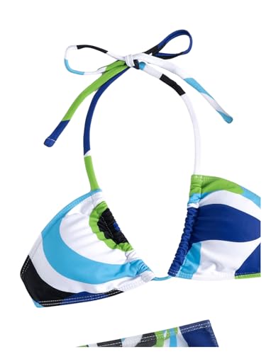 Milumia Women's 4 Piece Swimsuits Triangle Bikini Sets Bathing Suit with Mesh Cover Up Beach Skirt & Bandana4