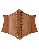 Yotlein Corset Mujer, Cuero Corset Medieval Mujer Cinch, Cinturón Elástico con Banda Ancha, Cinturón Elástico Cor-set Pirata para Mu-jer, Corsé de Mu-jer, se Puede Llevar con Vestidos