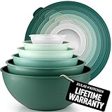 A VARIETY OF SIZES: This nesting bowl set is fit for all your prep and storage needs, such as mixing batter, storing leftovers, tossing salad, or marinating. The set includes 6 plastic bowls with 6 transparent lids in multiple sizes: 0.32 QT, 0.74 QT...