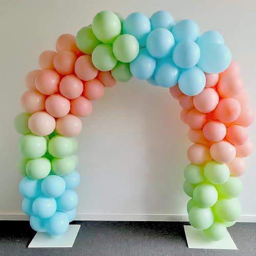 Image of Regular Balloon Combo For Decoration with Glue Dots & Balloon Arch Strip - Party Decor Set For Easy Party Setup (PINK GREEN BLUE, 50)