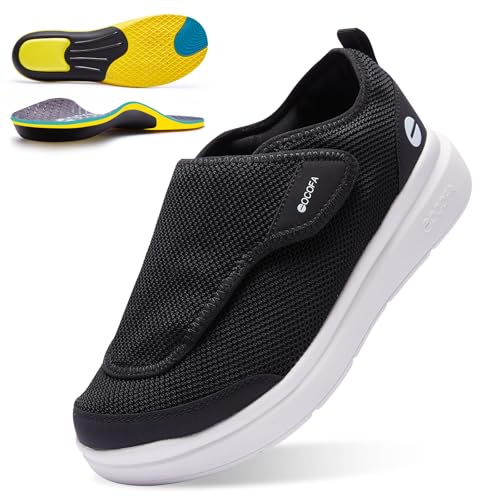 Image of Diabetic Shoes for Men Extra Wide Slip on Shoes for Swollen Feet Adjustable Walking Shoes for Elderly Foot Pain Relief Neuropathy