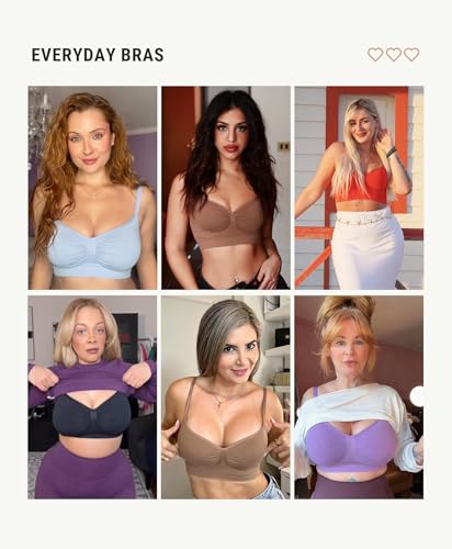 Image of FeelinGirl Bralettes for Women with Support Comfortable Bras No Underwire Seamless Everyday Bras