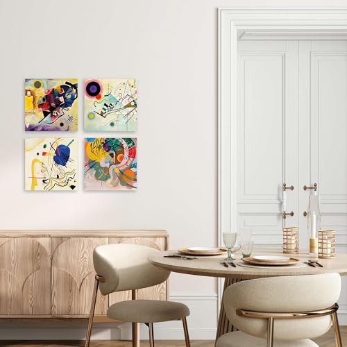 Style abstrait géométrique lot de 4 tableaux pour mur vide