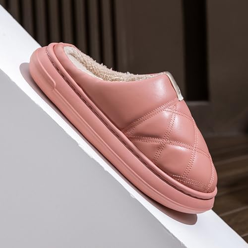 Women's Winter Fleece Lined Slip On Slippers Indoor Outdoor Thick Sole Warm Comfortable Shoes3