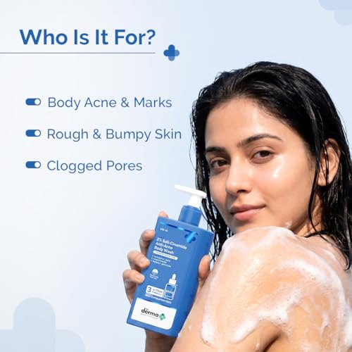 Image of The Derma Co. 2% Sali-Cinamide Body Wash for Bacne & Body Acne - 250 ml | Fights Acne-Causing Bacteria | Fades Marks | 3-Action Exfoliating Formula | Non-Drying & Fragrance-Free | Dermatologically Tested | For Men & Women