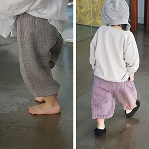 Toddler Baby Girls Boys Cotton Linen Joggers Elastic Basic Long Pants Harem 𝐁loomers Infant Summer Clothes Trousers3