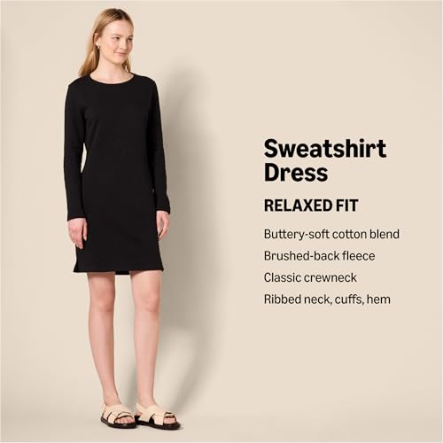 Amazon Essentials Women's Crewneck Long-Sleeve Fleece Above-The-Knee Dress2