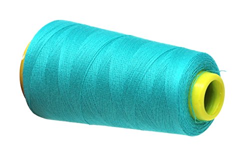 Image of Mandala Crafts Aquamarine Mercerized Cotton Thread Cones, Sewing Quilting | 2400 Yds 50 WT, 100% Long Staple Cotton, Multipurpose, for Embroidery, Piecing, Sergers, Applique, Machine and Hand Sewing