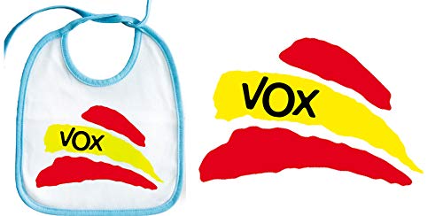 Merchandmania Babero Azul Bandera España Partido Vox Baby Bib