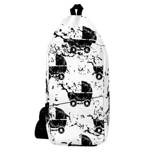 Sac à dos à bandoulière noir et multicolore pour homme et femme 16x36cm