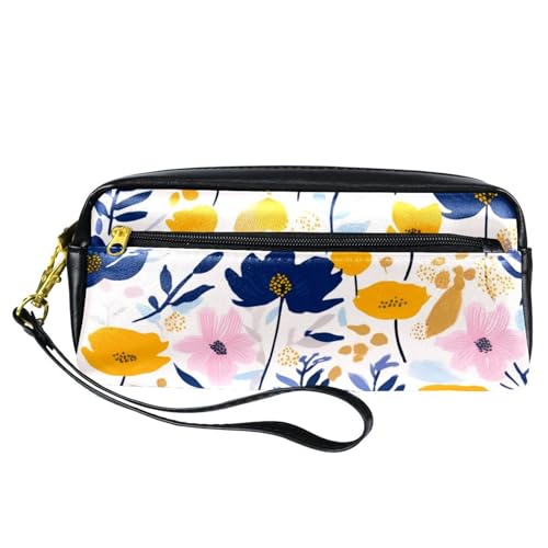 Astuccio estetico Scatola di matita Modello di fiore vettoriale Piccola Pouchhh giallo