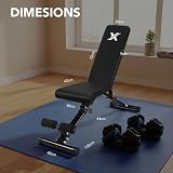 XRT65 Foldable & Adjustable Weight Bench for Home Gym – Multi-Angle Incline/Flat/Decline – Heavy-Duty Steel Frame, Comfortable Cushion, Supports 350kg – Ideal for Chest, Back, Abs Workouts (Adjustable Bench Press) — view 9